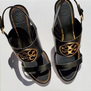Tory Burch Metal Miller Wedge 65mm Veg Leather